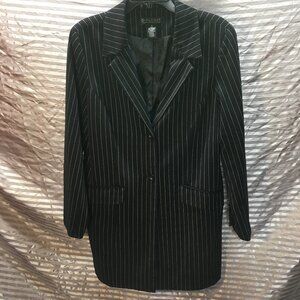 Dialogue Women's 2 Pocket Pinstripe Suit Blazer